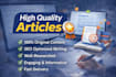 write SEO friendly content, articles and blog posts