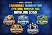 design cornhole badminton cycling wrestling bowling logo