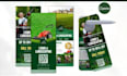 design lawn care landscape agriculture logo flyer mock up