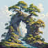 draw a natural landscape and background illustration