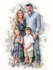 make watercolor family portrait