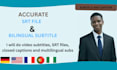 create professional srt, closed captions and multilingual subtitles