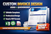 do a custom invoice design xero quickbooks editable professional template