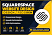 design, redesign your squarespace website professionally