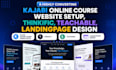 kajabi online course website setup, thinkific, teachable landing page design