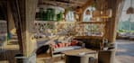update3d rustic restaurant interior,sitting layout,buger shop,outdoor bar design