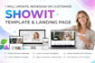 design redesign update showit customization template website showit landing page