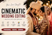 create cinematic wedding highlight videos and full wedding edits
