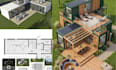 design modern shipping container home with full architecture plan