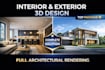 design modern house 3d modeling and realistic exterior rendering