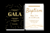design invitations for wedding, birthday, baptism, or gala