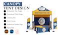 do design tent, table cover, flag and canopy tent
