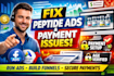 solve peptide ads peptide promotion issues, fix payment issues, peptide website