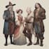 do group party character art, dnd party