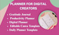 design canva digital planner for gratitude journaling and productivity