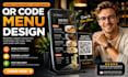 design a modern qr code menu, mobile restaurant menu design, digital menu design