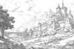 create dark art medieval detailed hand drawn illustration