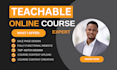 setup teachable online course upload, teachable website design, sales funnel
