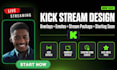 design animated kick overlay, stream package, starting soon screen and emotes