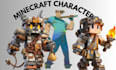 custom minecraft character, anime illustration, dnd character, game character,