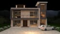 create representative front faced 3d elevation of houses