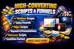 create high converting webinar, sales funnel video scripts voiceover and keynote