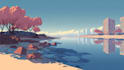 illustrate fantastic flat vector landscape illustration