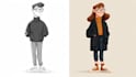 draw simple cartoon line art illustration