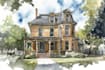 create a watercolor house illustration