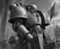 draw detailed warhammer 40k character in grimdark style