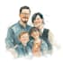 create a watercolor family portrait