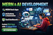 develop modern mern stack web app with ai features and responsive UI