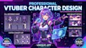 create custom vtuber character design, vtuber background, and reference sheet