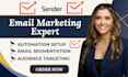 do sender automation setup sender email segmentation sender audience targeting