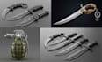 create 3d weapons gun model 3d dagger 3d object games props 3d knives for print
