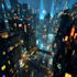 do a cyberpunk futuristic city