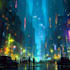 design an cyberpunk sci fi futuristic city