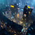 create cyberpunk city promotional