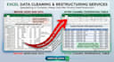 do excel data cleaning, analysis and dynamic dashboard creation