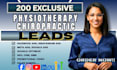 verified physiotherapy leads, chiropractic, physiotherapy leads, google ads