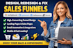 design redesign fix sales funnel on gohighlevel systeme io getresponse simvoly
