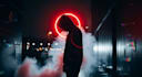 create a futuristic ai music visualizer with cinematic effects