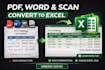 convert PDF, scanned images, and documents into excel