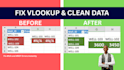 fix broken excel formulas vlookup, if errors, gantt chart spreadsheet formatting