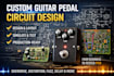 do guitar pedal circuit, pcb, tested analog audio schematic