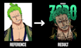 create anime characters into unique scribble art