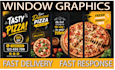 create custom window graphic designs, shop fronts and poster