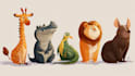 draw animals cartoon illustration