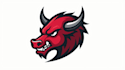 do powerful bull head mascot flat logo design 1 day