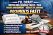 draft revocable living trust, poa, trust amendment estate planning document fast